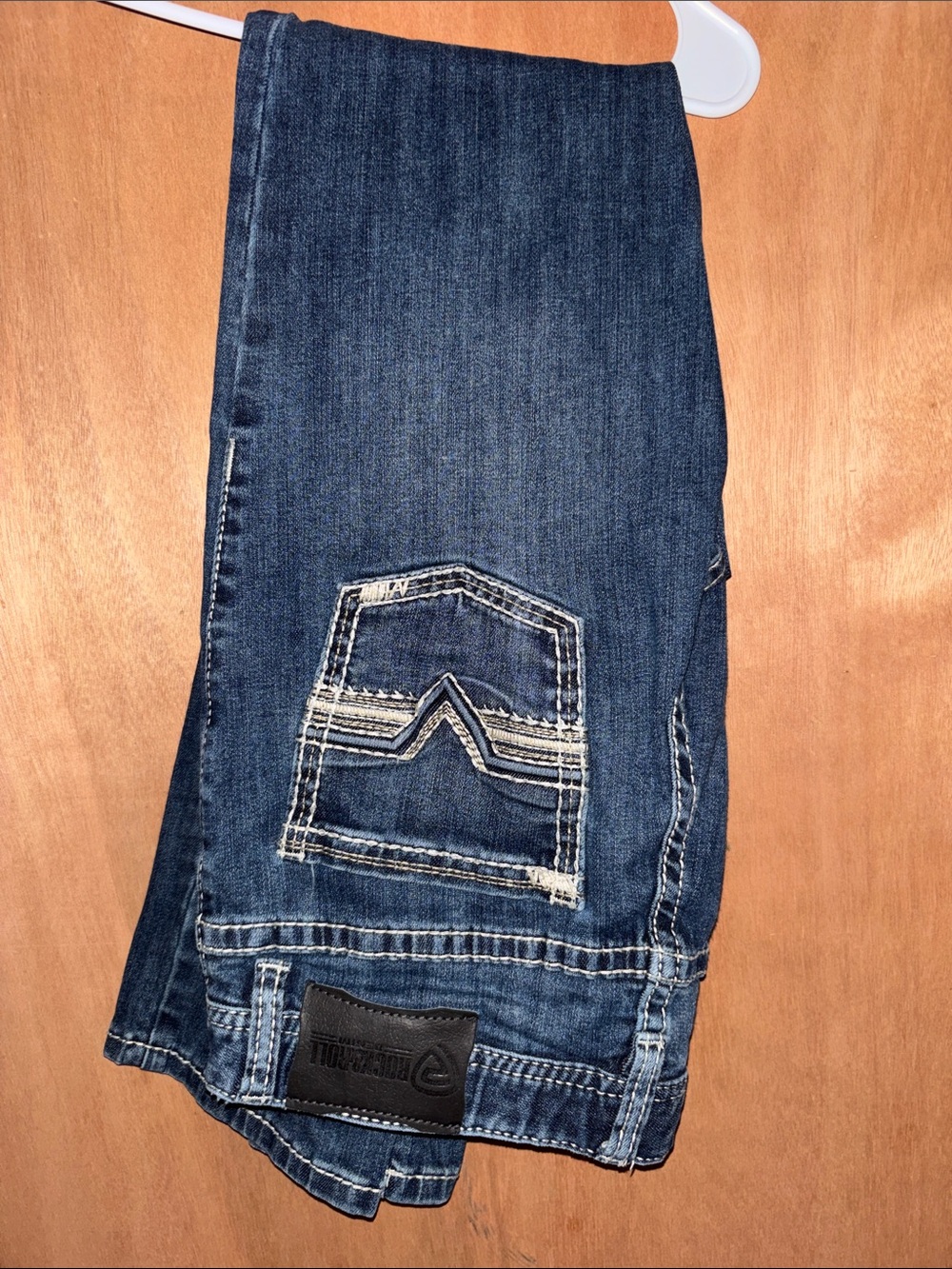 Kids Dark Wash Denim Jeans with Contrast Pocket Detail